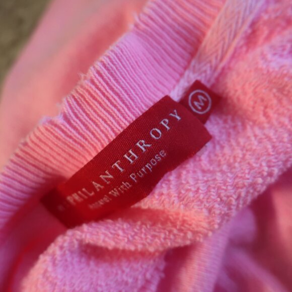 Womens N. Philanthropy Hot Pink Distressed Sweatshirt M - Picture 5 of 5